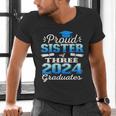 Proud Sister Of Three 2024 Graduate 23 Class Graduation Men's V-Neck T-Shirt