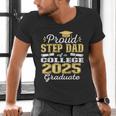 Proud Step Dad Of 2025 College Graduate Family 25 Graduation Men's V-Neck T-Shirt