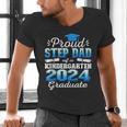 Proud Step Dad Of Kindergarten Graduate 2024 Graduation Step Men's V-Neck T-Shirt