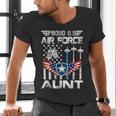 Proud US Air Force Aunt Flag Air Force Graduation Aunt Tee Men's V-Neck T-Shirt