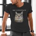 Rage Is Consuming Me Silly Staring Cat Meme Dad Mom Men's V-Neck T-Shirt