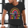 Rainbow Last Day Of 2nd Grade Teacher Student Graduation For Men Women Kids Men's V-Neck T-Shirt