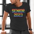 Rainbow LGBT Pride Senior 2023 Graduation Men's V-Neck T-Shirt