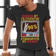 Raised By Television Corrupted By Memes Internet Nostalgia Men's V-Neck T-Shirt