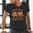 Read Your Heart Out Teacher Valentines Reading Book Love Men's V-Neck T-Shirt Read Your Heart Out Teacher Valentines Reading Book Love Men's V-Neck T-Shirt