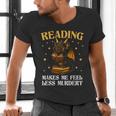 Reading Makes Me Feel Less Murdery Book Dragon Men's V-Neck T-Shirt