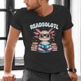 Readsolotl Pink Kawaii Axolotl Read Book Lover Reading Men's V-Neck T-Shirt Readsolotl Pink Kawaii Axolotl Read Book Lover Reading Men's V-Neck T-Shirt