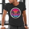 Retro 80s Synthwave Sunset & Palm Trees Retro Nostalgia 80s Men's V-Neck T-Shirt