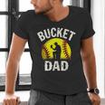 Retro Daddy Bucket Dad Softball Girl Men's V-Neck T-Shirt