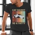 Retro Fat Chonk Dad Tee Cat Daddy To A Fatty Men's V-Neck T-Shirt Retro Fat Chonk Dad Tee Cat Daddy To A Fatty Men's V-Neck T-Shirt