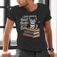 Retro I Just Want To Read Books And Pet Cats Cat For Men Women Kids Men's V-Neck T-Shirt