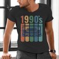 Retro Nineties Style Audio Tape Nostalgia Year 1990 Men's V-Neck T-Shirt