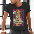 Retro Pop Art Vintage Style Blonde Psychedelic 50s Nostalgia Men's V-Neck T-Shirt