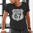 Retro Route 67 Highway Sign Vintage Road Nostalgia Men's V-Neck T-Shirt