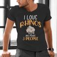 I Like Rhinos And Maybe 3 People Introvert Animal Men's V-Neck T-Shirt