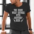 What Rhymes With Hunting Deer Hunter Dad Grandpa Men Men's V-Neck T-Shirt What Rhymes With Hunting Deer Hunter Dad Grandpa Men Men's V-Neck T-Shirt