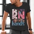 You RN Good Hands Cute Nurse Nursing Student Graduation Men's V-Neck T-Shirt