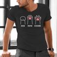Rock Paper Scissors Hand Game Cute Paw Cat Introvert Men's V-Neck T-Shirt