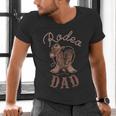 Rodeo Dad Western Cowboy Birthday Boy Family Matching Party Men's V-Neck T-Shirt