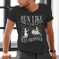 Run Like Mr Collins Just Proposed Vintage Book Quote Men's V-Neck T-Shirt