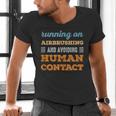 Running On Airbrushing Social Introvert Humor Vintage Men's V-Neck T-Shirt Running On Airbrushing Social Introvert Humor Vintage Men's V-Neck T-Shirt