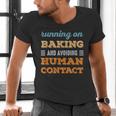 Running On Baking Social Introvert Humor Vintage Men's V-Neck T-Shirt
