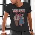 Running Together Always Connected Anime Nostalgia Message Men's V-Neck T-Shirt