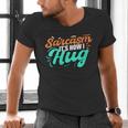Sarcasm It's How I Hug Sarcastic Humor Introvert Men's V-Neck T-Shirt