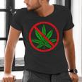 Say No Cannabis Anti-Marijuana Retro Weed Parent Dad Mom Men's V-Neck T-Shirt