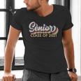 Senior 2021 Grad Shirt Retro 2021 Graduation Men's V-Neck T-Shirt