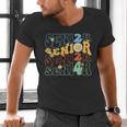 Senior 2024 Groovy Retro Class Of 2024 Graduation Senior 24 Men's V-Neck T-Shirt