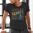 Senior 2026 Class Of 2026 Retro Groovy Graduation Grad Women Men's V-Neck T-Shirt