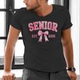 Senior 2026 Coquette Pink Bow Class Of 2026 Graduation Girls Men's V-Neck T-Shirt