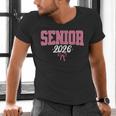 Senior 2026 Pink Coquette Bow Class Of 2026 Graduation Women Men's V-Neck T-Shirt