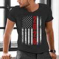 Senior Class Of 2026 Patriotic American USA Flag Graduation Men's V-Neck T-Shirt