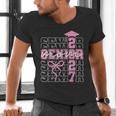 Senior Mom 2027 Class Of 2027 Coquette Bow Graduation 2027 Men's V-Neck T-Shirt