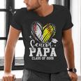 Senior Papa Class Of 2026 Baseball Softball Graduation Heart Men's V-Neck T-Shirt