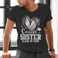 Senior Sister Class Of 2026 Baseball Graduation Heart Men's V-Neck T-Shirt