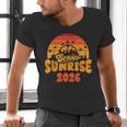 Senior Sunrise Class Of 2026 Graduation Proud Graduate Retro Men's V-Neck T-Shirt