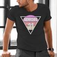 Seniors 2021 For Her Him Retro 21 Graduation Class Men's V-Neck T-Shirt