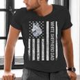 Shepherd Dad USA Flag White German Shepherd Men's V-Neck T-Shirt