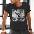 Shiba Inu Dog Dad Mom Graphic Selfie UFOs Weird Aliens Men's V-Neck T-Shirt Shiba Inu Dog Dad Mom Graphic Selfie UFOs Weird Aliens Men's V-Neck T-Shirt