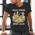 Silly-Goose Book Club Goose And Book Lovers Men's V-Neck T-Shirt