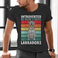 Silver Labrador Retriever Introvert Silver Lab Men's V-Neck T-Shirt Silver Labrador Retriever Introvert Silver Lab Men's V-Neck T-Shirt