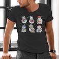 Snowman Reading Book Santa Christmas Bookish Teacher Men's V-Neck T-Shirt