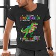 So Long Kindergarten Graduation Class 2025 Dinosaur Kids Men's V-Neck T-Shirt