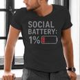 Social Battery 1 Percent Introvert Mood Minimalist Men's V-Neck T-Shirt Social Battery 1 Percent Introvert Mood Minimalist Men's V-Neck T-Shirt