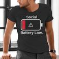 Social Battery Low Anti-Social Introvert Men's V-Neck T-Shirt Social Battery Low Anti-Social Introvert Men's V-Neck T-Shirt