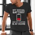 Social Battery Low Charger At Home Antisocial Introvert Men's V-Neck T-Shirt Social Battery Low Charger At Home Antisocial Introvert Men's V-Neck T-Shirt