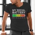 Social Battery Low Energy Antisocial Introvert Men's V-Neck T-Shirt